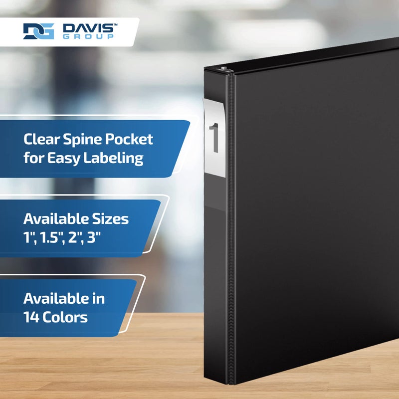 Davis Group Premium Economy 6-Pack 3-Ring Binders for School or Office, D-Ring Binders, 1 Inch, Black - Image 4